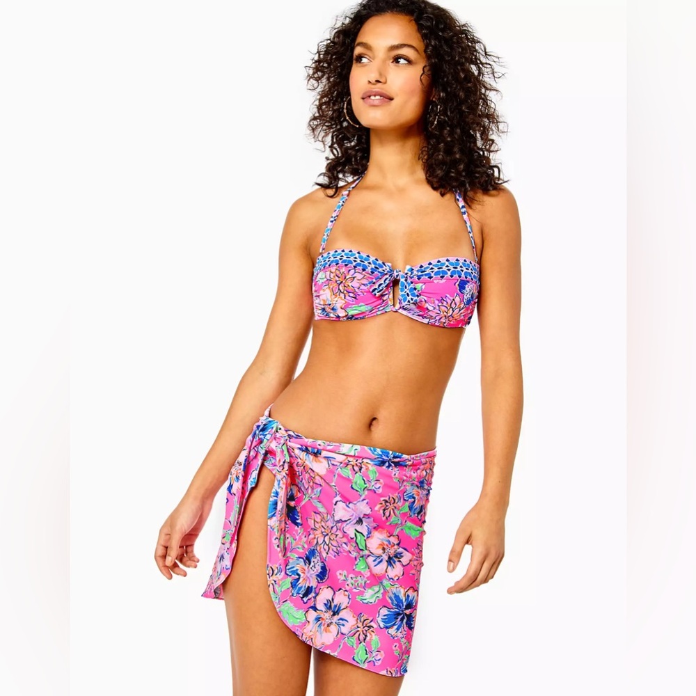 NWT Lilly Pulitzer Paxton Sarong in Pink Isle Last Bud Not Least